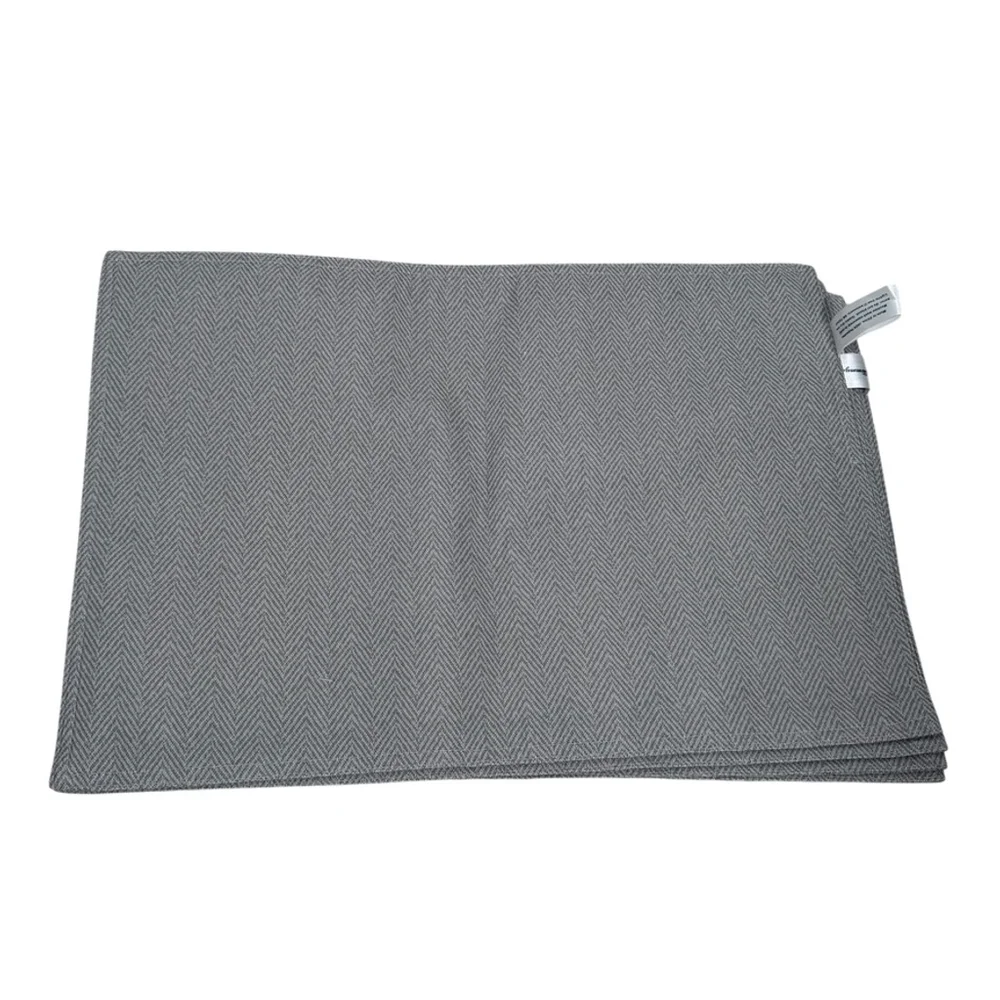 TOMMY BAHAMA Set of 4 Sullivan Herringbone Placemats 13x19in Indoor Outdoor Gray